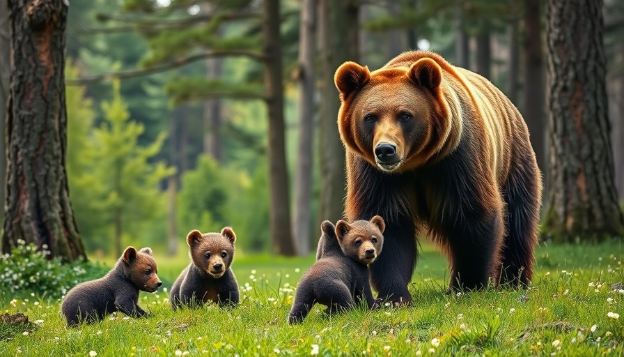 Grizzlies Comeback in California: playful bear family in forest