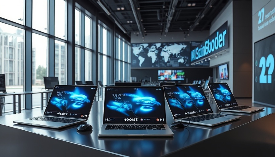 Modern display of laptops showcasing Microsoft AI skills for Windows 11 users.