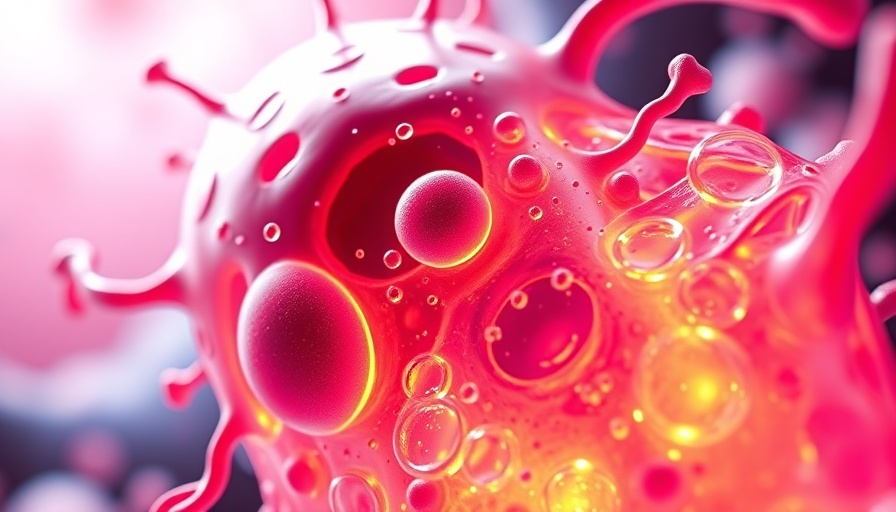 3D illustration of cellular structures in vibrant colors, representing TFEB cellular senescence.