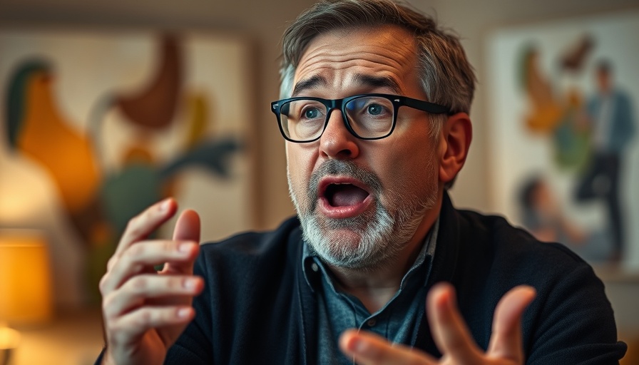 Middle-aged man with glasses speaking about AI Hallucinations indoors.
