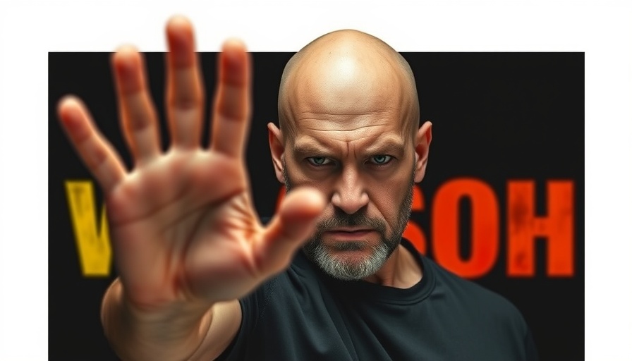 Quinn 3 AI Model intense man image with stop message