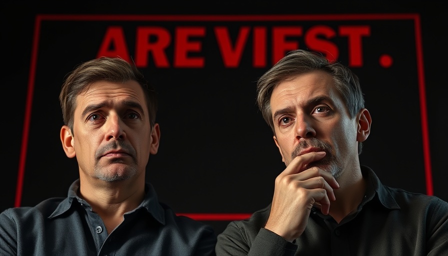 Two men looking concerned about artificial intelligence surpassing humanity.