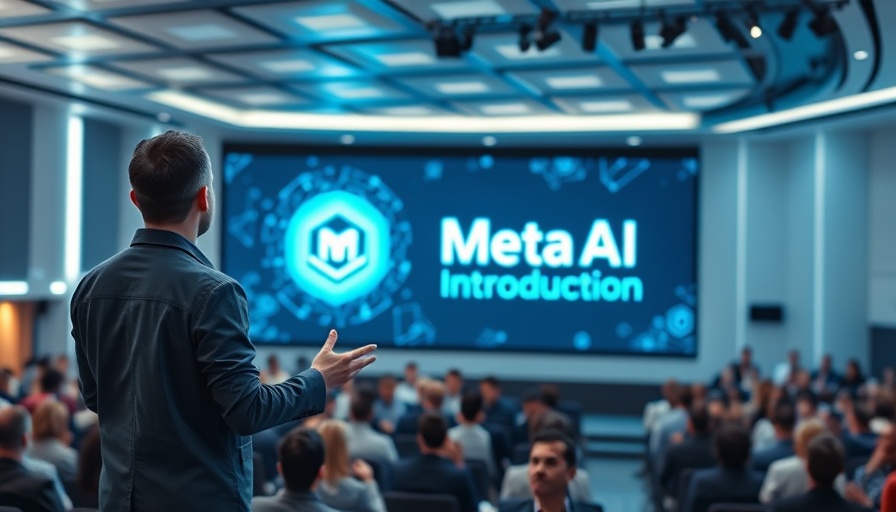 Meta AI app presented at tech event stage.