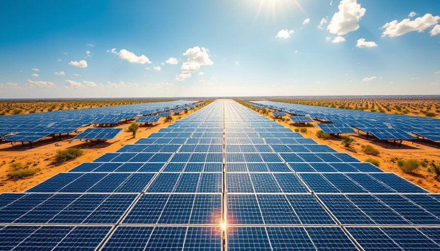 Australia renewable energy generation solar field, vast landscape.