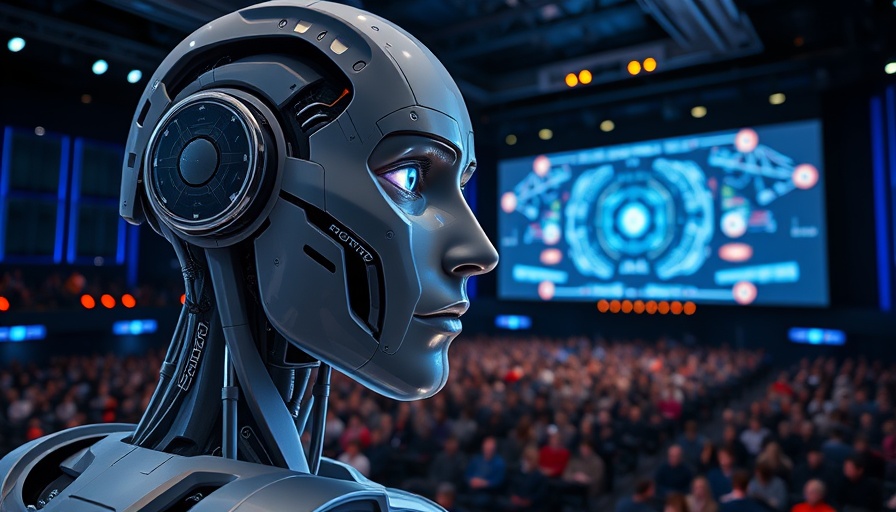 Mistral Medium 3 AI Performance conference with AI robot face on screen.
