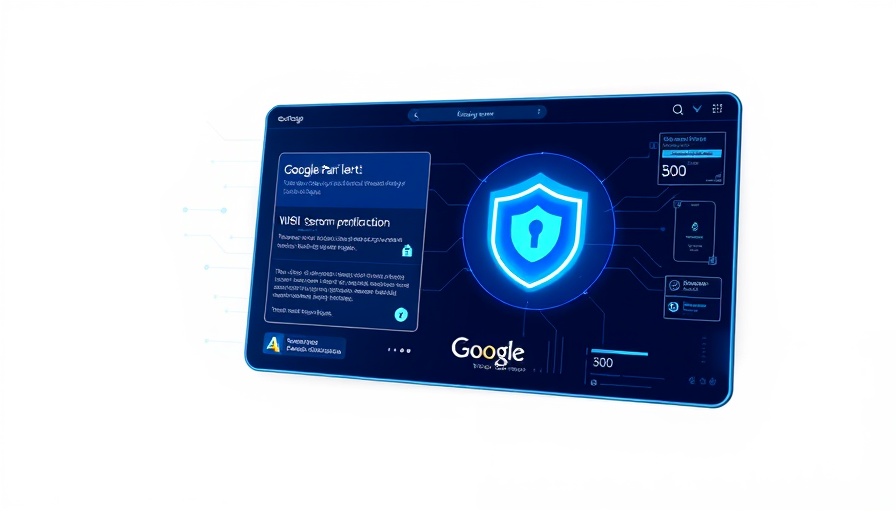 Google AI scam protection interface illustration with security alerts.