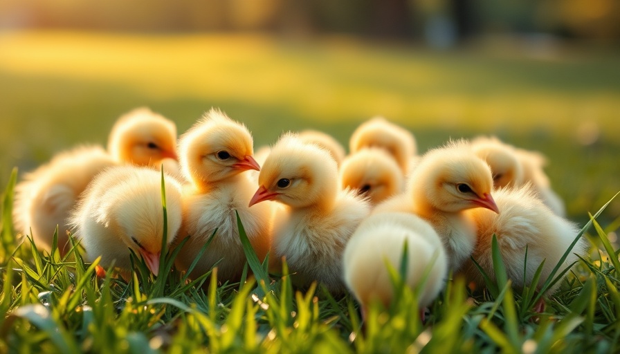 Fluffy yellow chicks exploring in the grass, showcasing AI image generation.