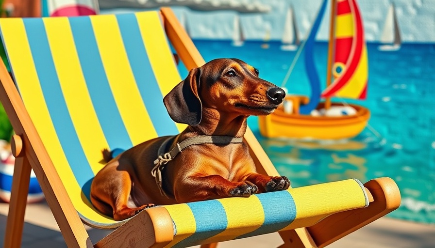 Dachshund lounging at a luxury dog resort in South Africa.