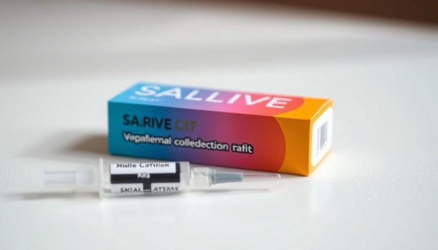 23andMe saliva collection kit on light surface, related to bankruptcy claims.