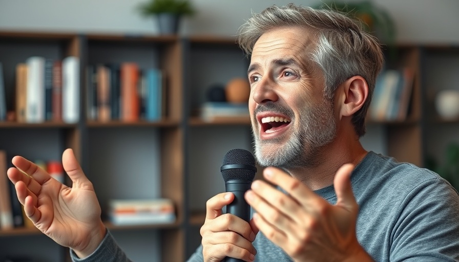 Middle-aged man discussing topics, highlighting TikTok algorithm insights.