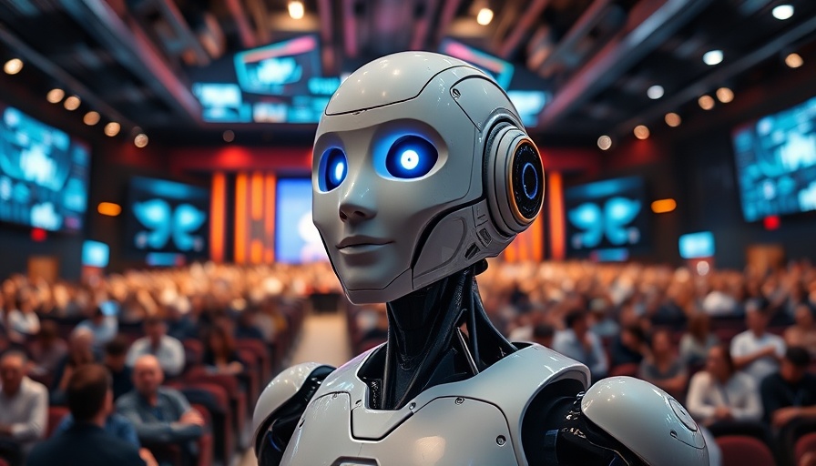 Presentation of humanlike AI advancements at a tech event.