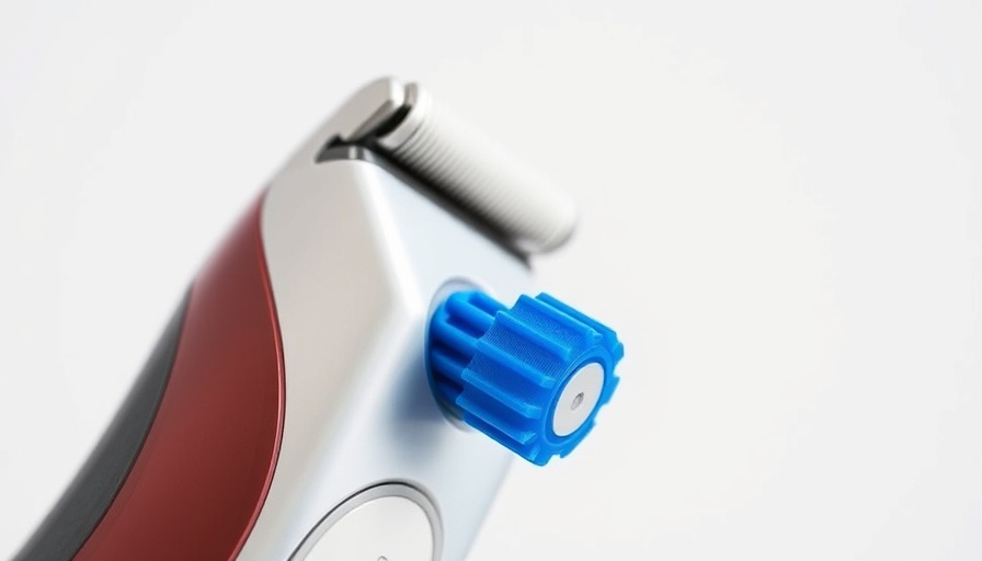3D printed repair parts on Philips razor close-up.