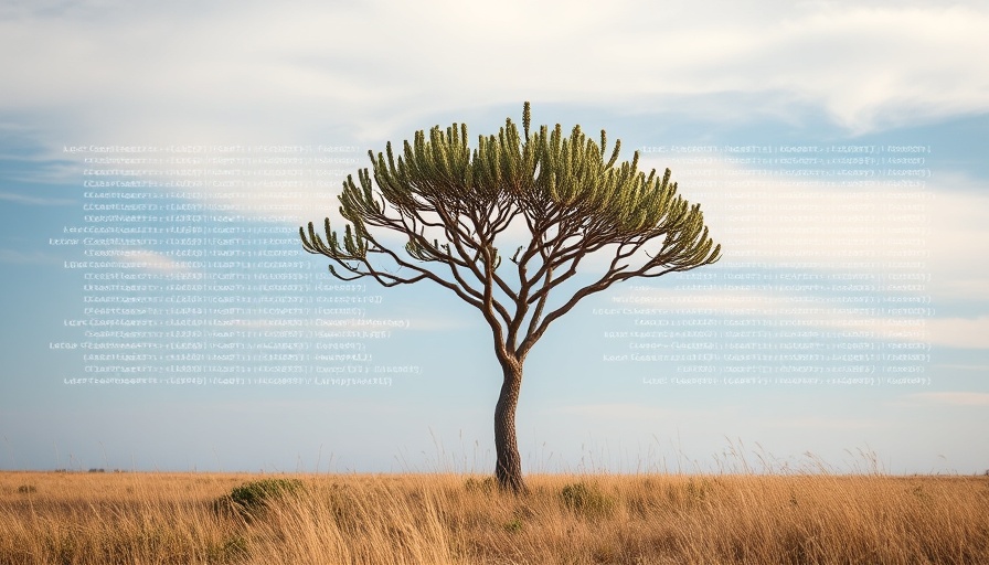 Google Gemini 2.5 Pro transforming acacia tree image into code, digital overlay.