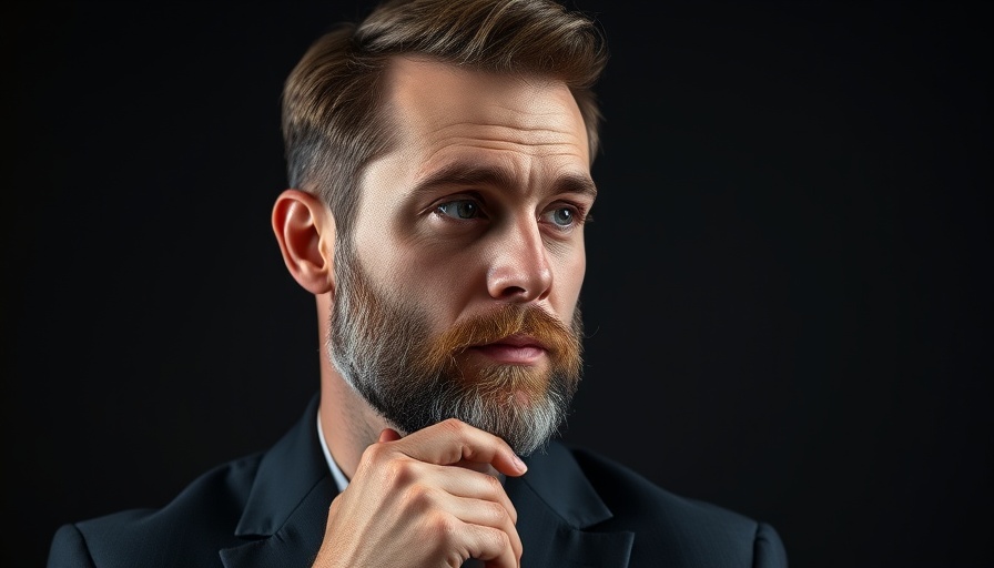Aging as an Immune Response: Professional man posing thoughtfully.