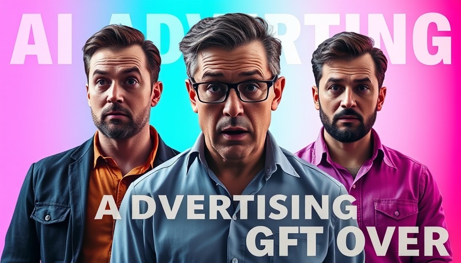 AI in Advertising theme with expressive men in collage.