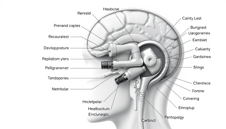 Detailed visual of an auditory brainstem implant for educational use.