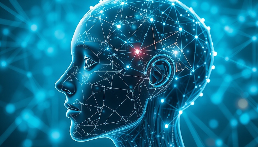 Futuristic digital AI head conveying Google AI overviews misinformation.