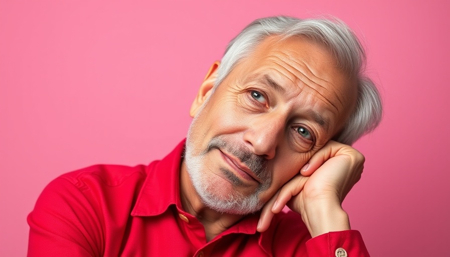 Thoughtful older man in red shirt pondering life, stupid life lessons.