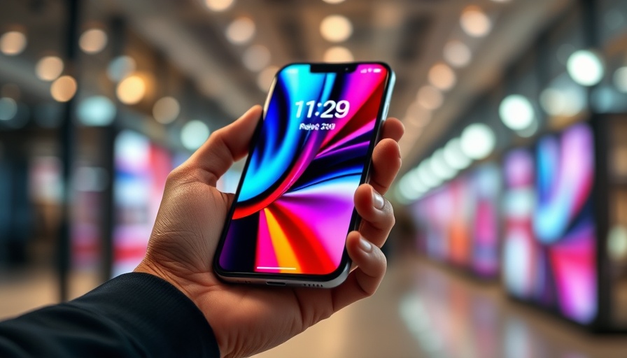 Modern smartphone with vivid display held by person.