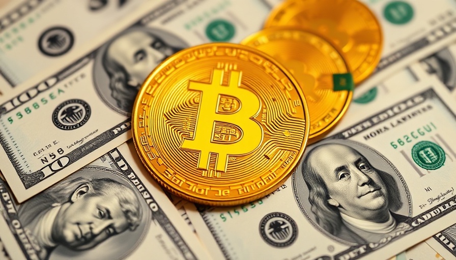 Golden Bitcoins on $100 bills, symbolizing digital wealth.