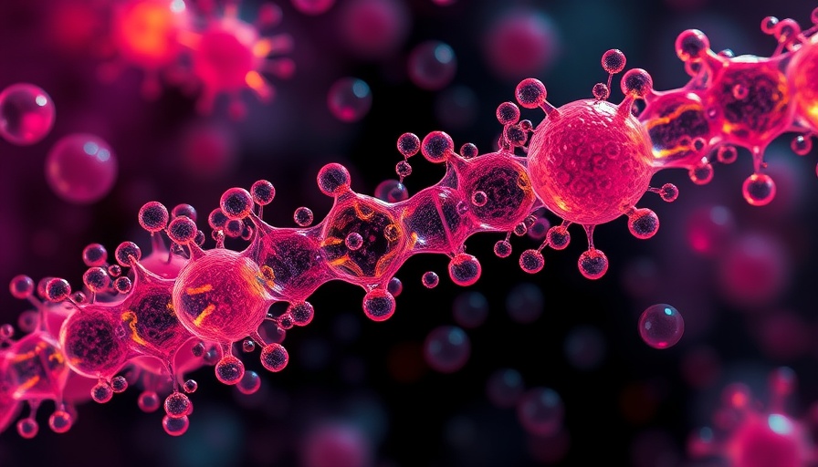 Microscopic view of nanoplastics interacting with E. coli.