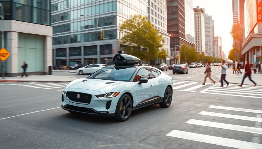 Waymo expansion into Silicon Valley with autonomous Jaguar I-PACE on city street.