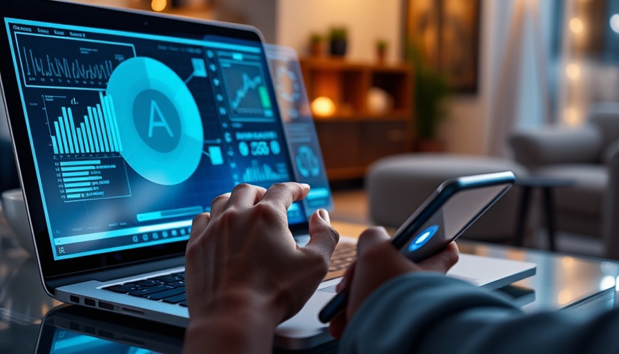 Futuristic holographic laptop display for AI memory bottleneck solutions.