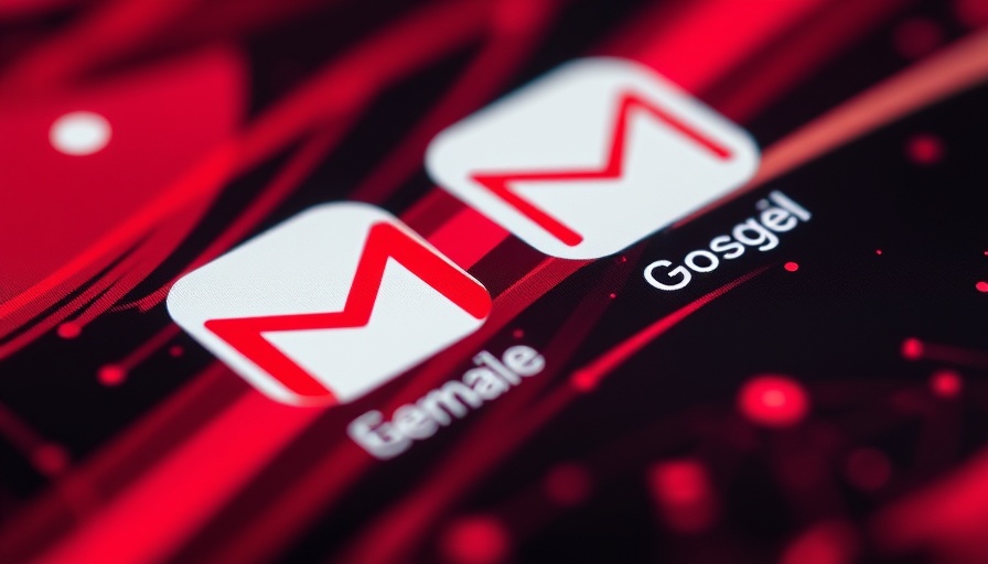 Gmail and Google app icons on smartphone screen, vibrant red.