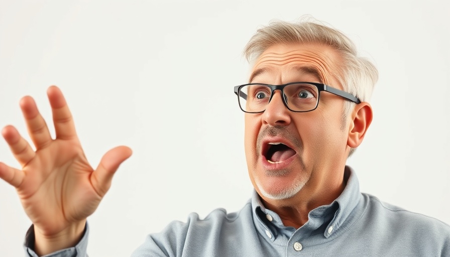 Surprised man with disbelief expressive gesture on plain background