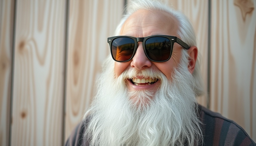 Elderly man smiling warmly, highlighting life wisdom.