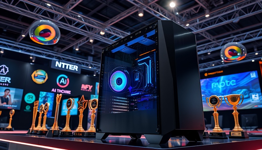 Advanced gaming PC exhibited at tech event, highlighting its AI workstation capabilities.