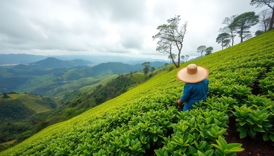 Tea plantation worker in India promoting carbon removal initiatives