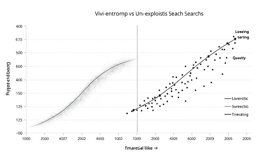 Graph illustrating exploitable search problem in AI comparisons.