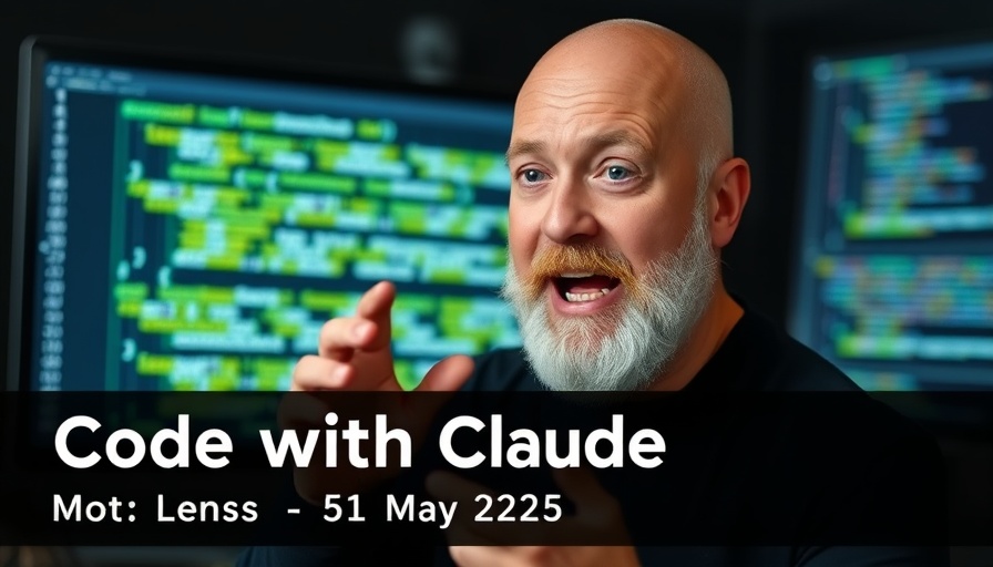 Claude 4 Release announcement with man and coding screen.