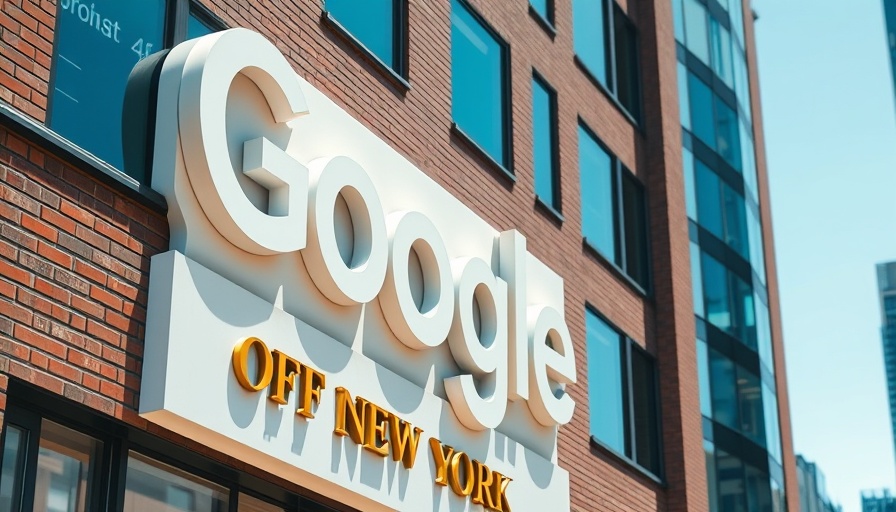 Close-up of Google sign on brick office building, optimizing for AI Overviews and AI Mode.