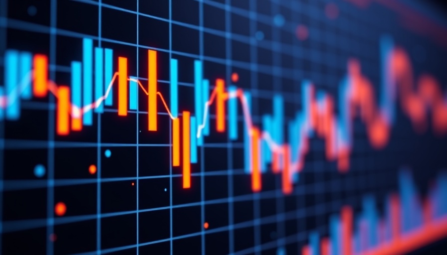 Dynamic digital financial bar chart illustrating market trends, optimizing Natural Language Processing in Financial News Analysis.