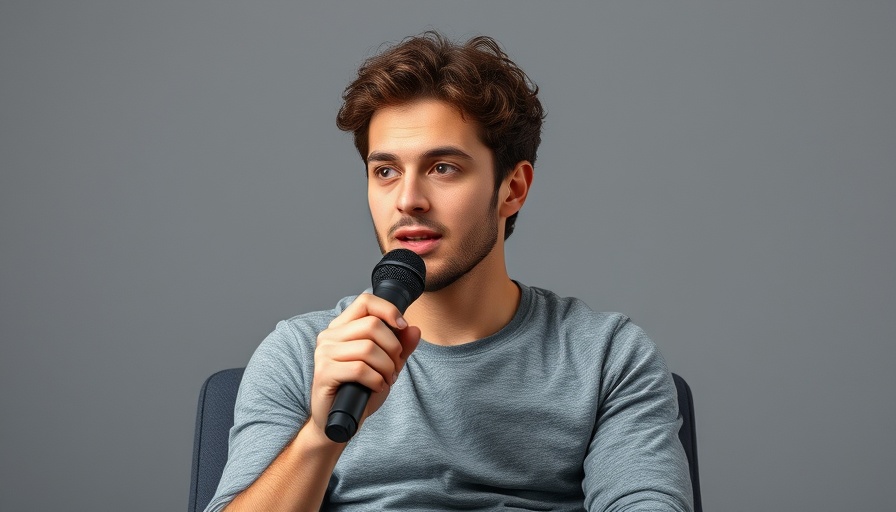 Casual man speaking into a microphone, AI models hallucinate less than humans