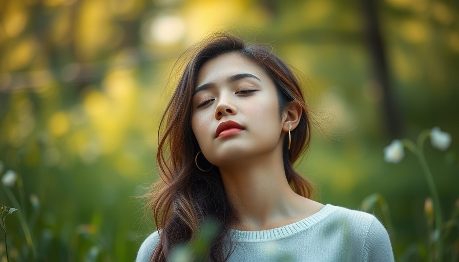 Tranquil woman experiencing extended relief for depression with ketamine.