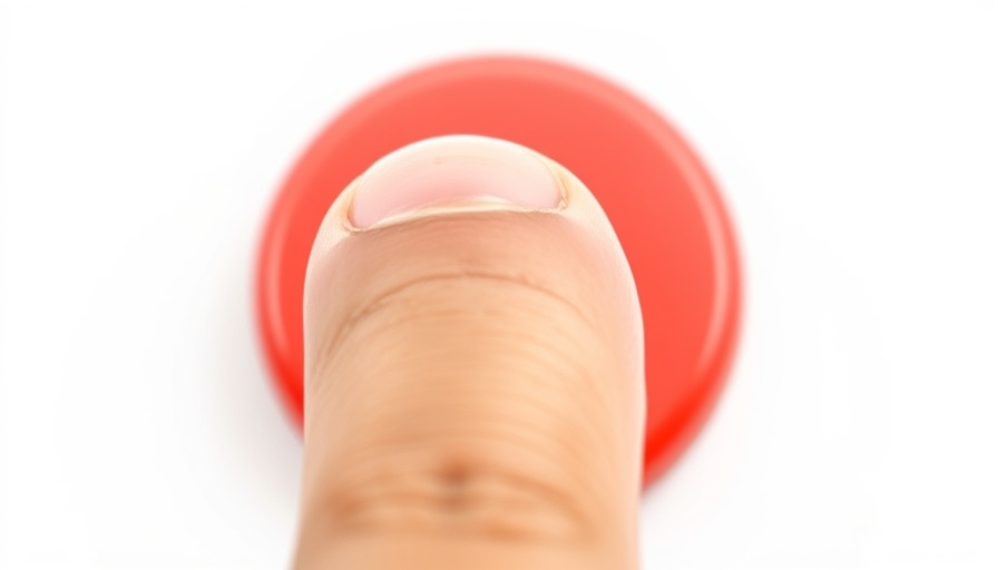 Close-up of hand pressing red reward button, demonstrating alignment.