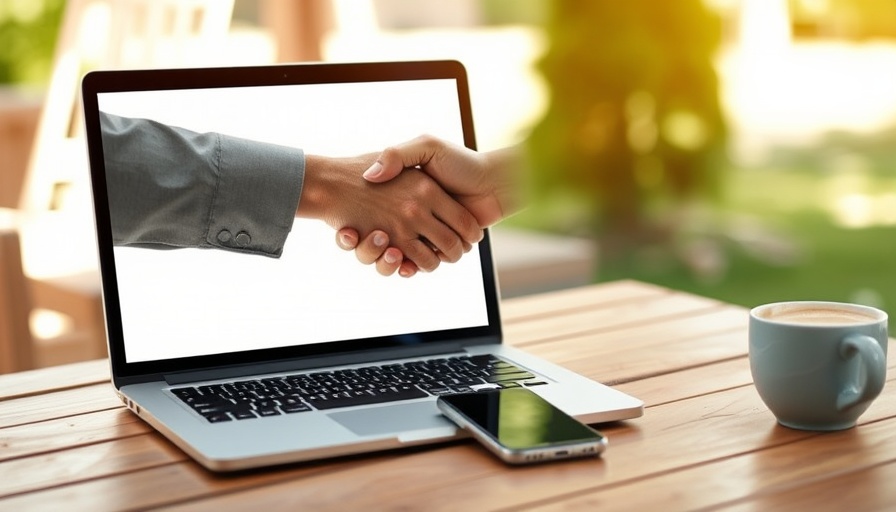 Virtual handshake through a laptop screen representing Explainable AI for Behavior-Based Security Analytics.