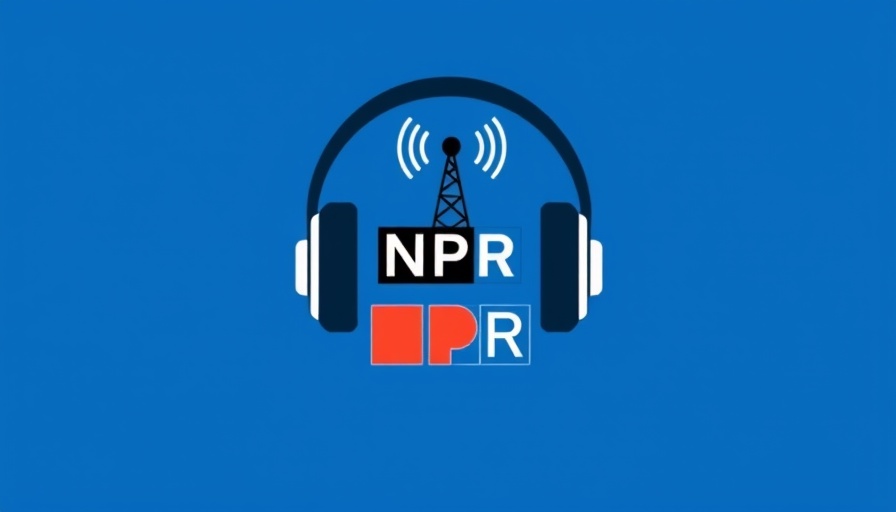 NPR podcast icon with headphones and radio tower.