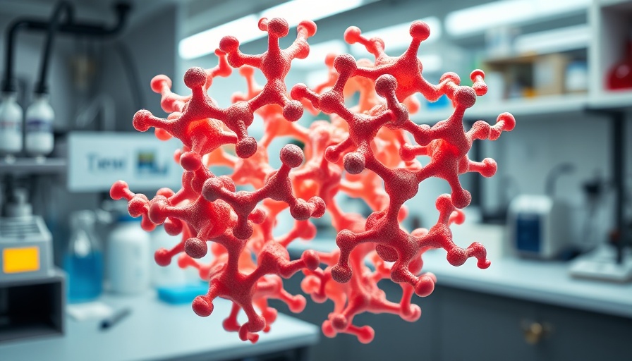 Molecular model depicting enzyme design principles in a lab setting.