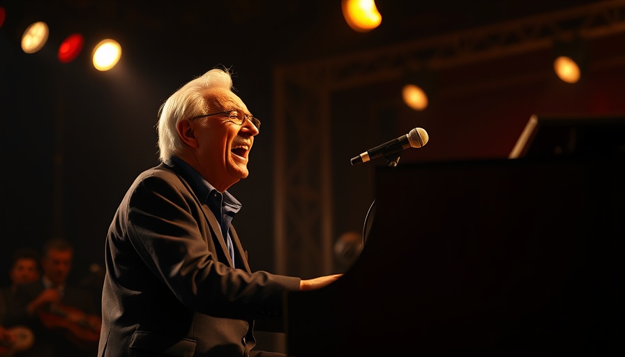 Animated musician passionately performing on stage.