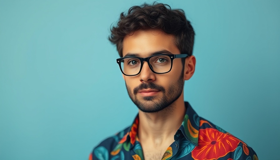 AI visual development portrait of a man with glasses.