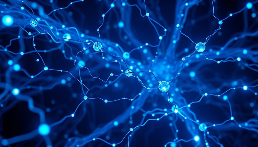 Futuristic AI neural pathways glowing in a dark, cybernetic environment.
