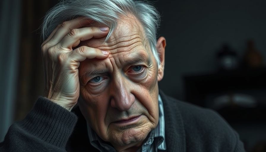 Impact of Ministrokes on Cognitive Health depicted by worried elderly person.