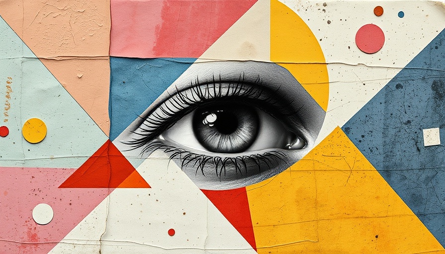 Abstract collage for 5-Day Creativity Challenge with eye and shapes.