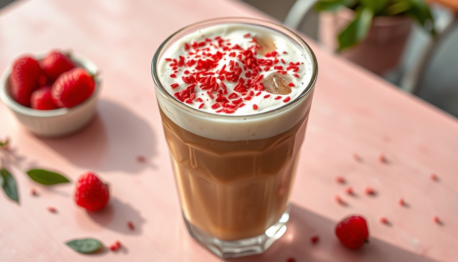 Berry Chantilly Latte in a glass with whipped cream and berries.