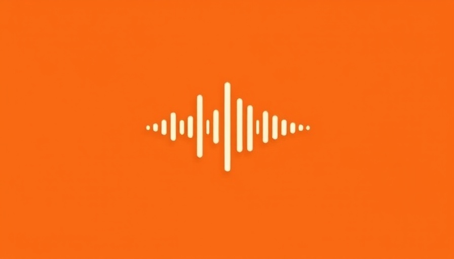 Minimalist sound wave icon on orange background, Claude 4 voice mode feature.