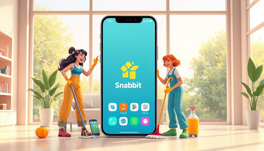 Indian home services startup Snabbit cartoon with cleaning tasks